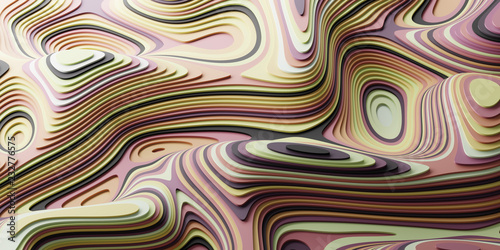 Abstract background with fluid and organic shapes. Original 3d rendering.