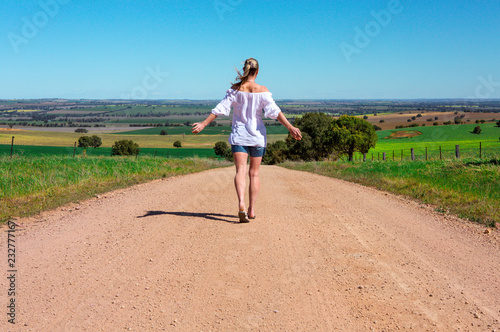 Walking along dusty country roads