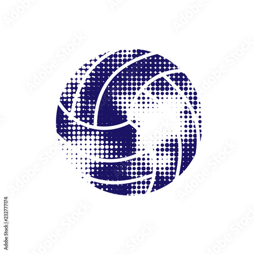 Dark blue halftone volleyball