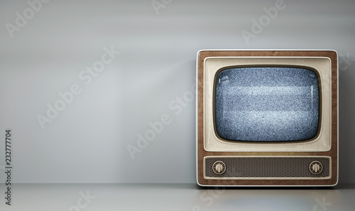 Vintage tv receiver 3d illustration