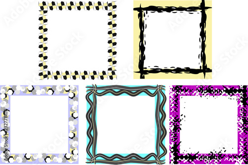 Wallpaper Mural Set of frames with geometric elements Torontodigital.ca