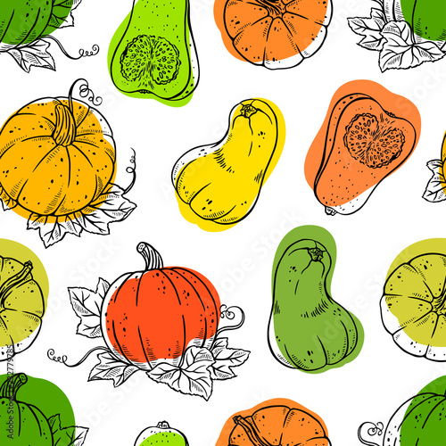 seamless background of pumpkins