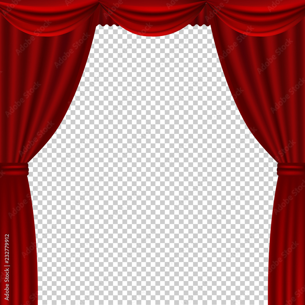 Red Theater Curtains Transparent Background Stock Vector | Adobe Stock