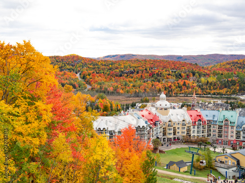 Fall colors at Mont-Tremblant, Laurentian, Quebec, Canada