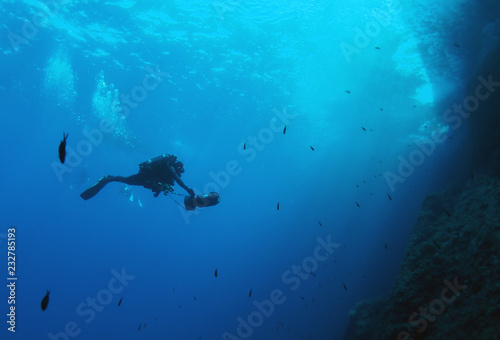 Scuba Diving Malta - Scooter diving at Ras in-Newwiela dive site, Gozo © David