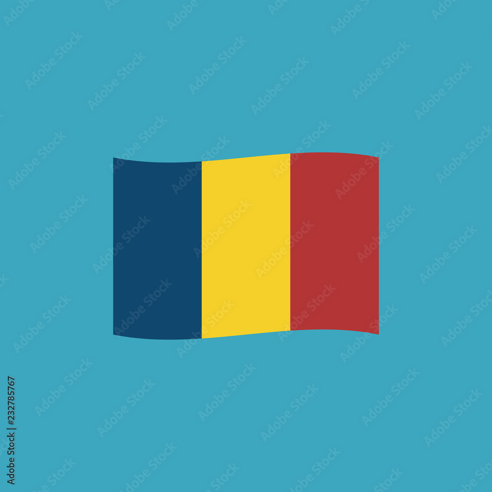 Fototapeta premium Chad flag icon in flat design