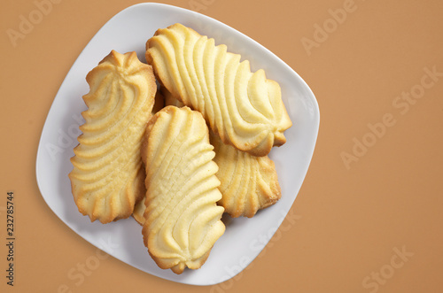 Shortbread cookies in plate