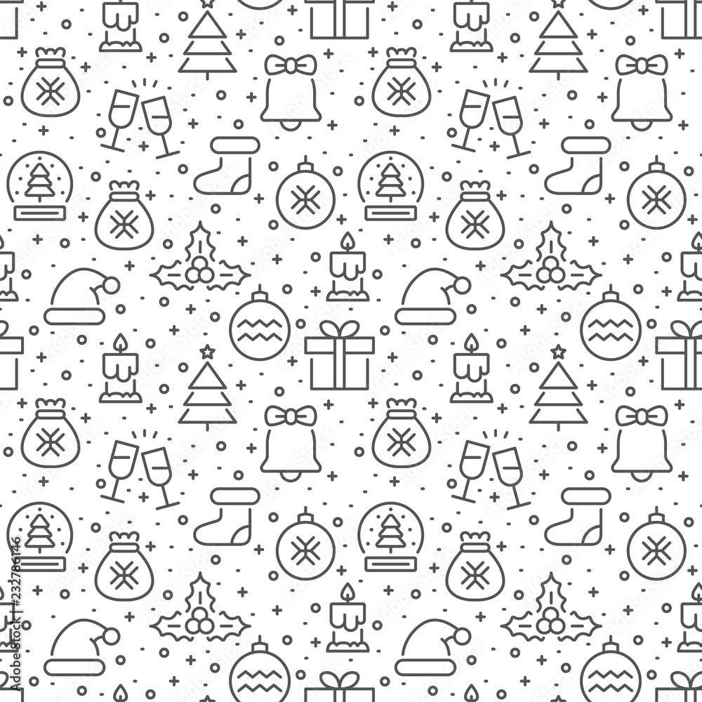 Plakat Christmas vector seamless pattern