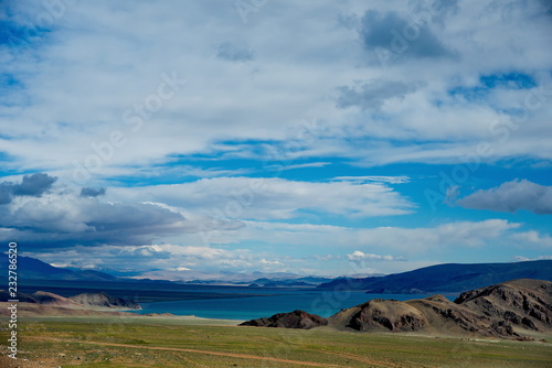 Western Mongolia. Lake Tolbo Nur - a land of endless winds