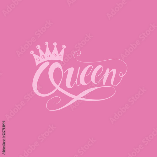 Queen word with crown.