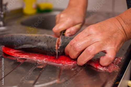 knife cleaning fish