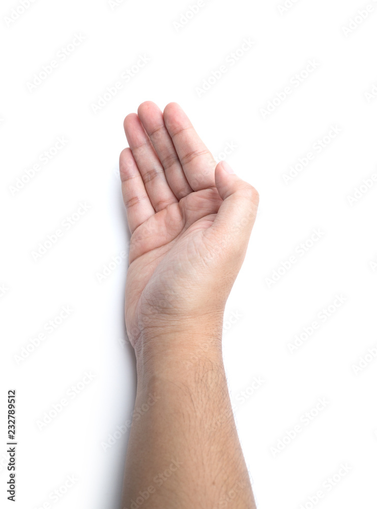 an open hand isolated over white background an open hand isolated over white background