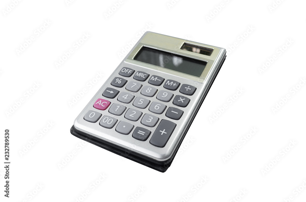 Business calculator with simple design isolated on white background Business calculator with simple design isolated on white background