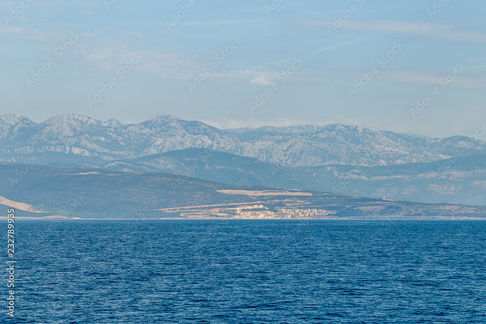 Sea coast and mountains on the horizon, Adriatic Sea