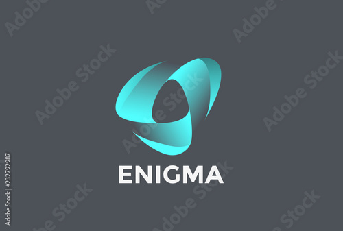 Triangle Infinity Loop Ribbon Logo abstract design vector