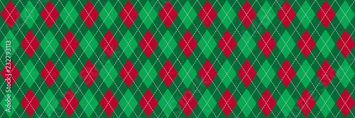 Red and Green Argyle Banner