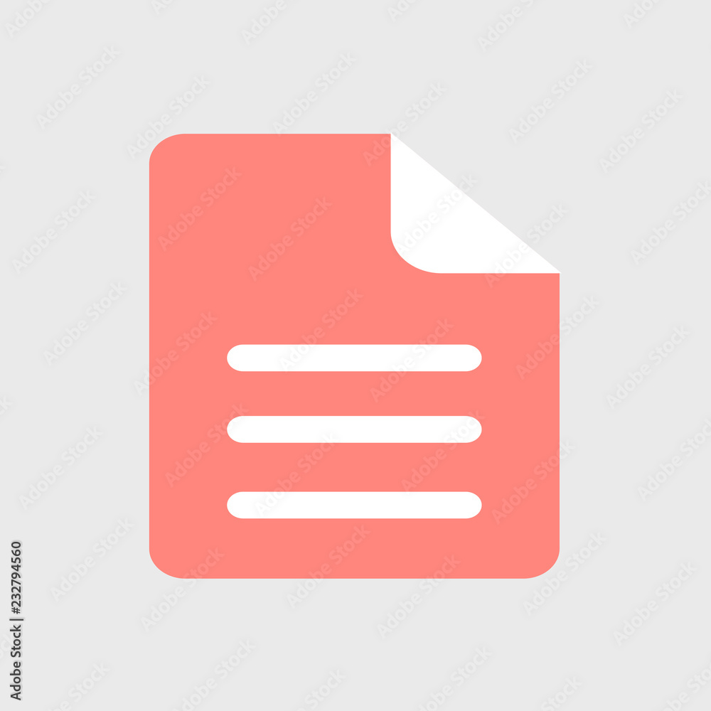 red business paper sheet icon. vector illustration red business paper sheet icon. vector illustration