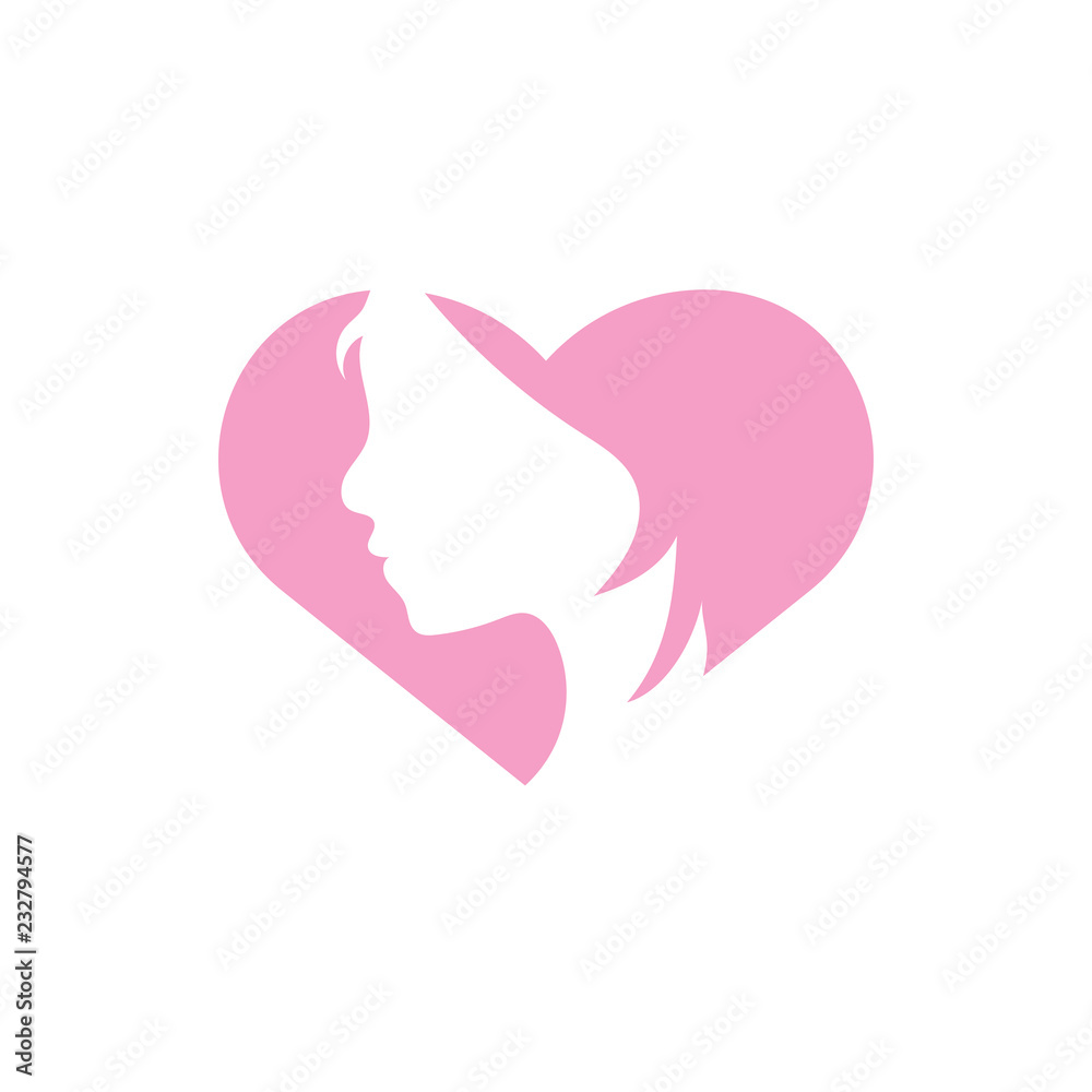 Woman head graphic design template vector illustration