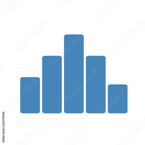 Example of business flat design graph. Infographics bar chart.