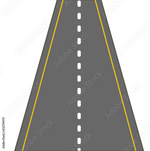 Road with white lines icon. vector illustration