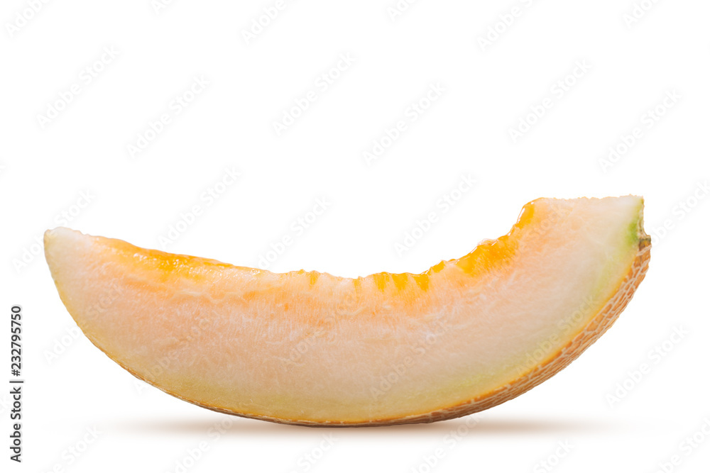 Closeup of a sliced melon isolated on white Closeup of a sliced melon isolated on white
