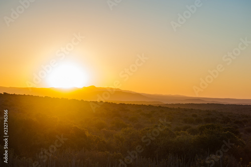 sunset in the mountains in africa