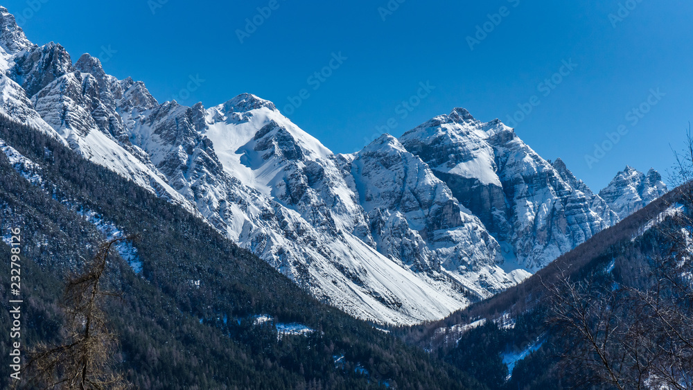 alps in winter, stubai, neustift, 