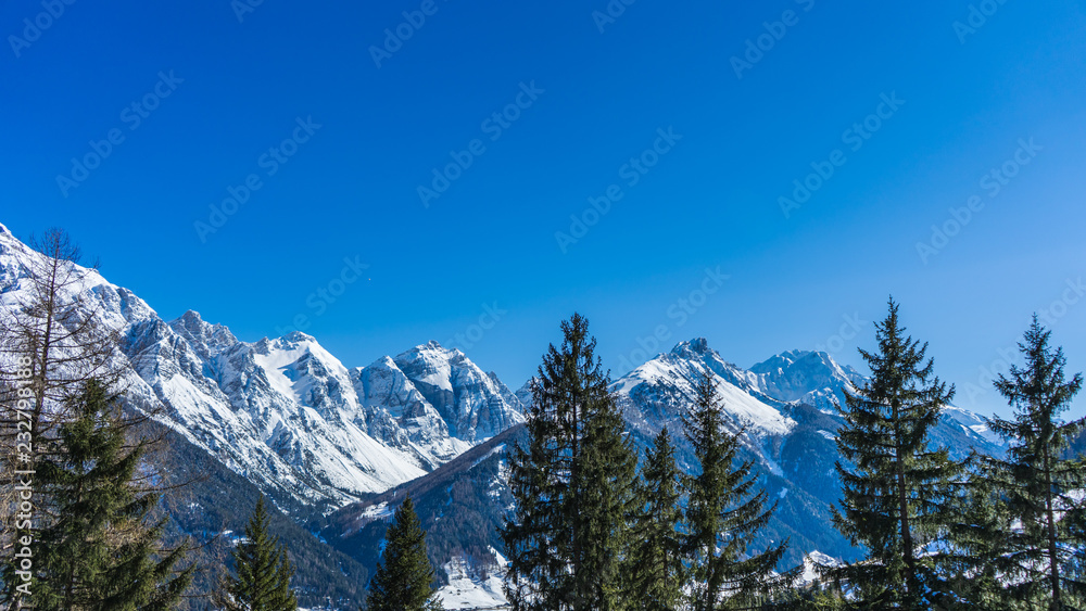 alps in winter, stubai, neustift