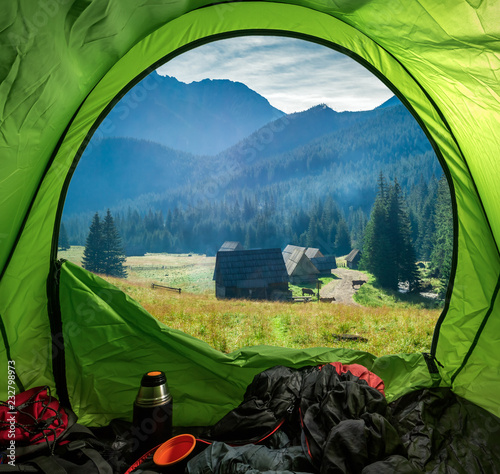 View from tent to valley Ch...