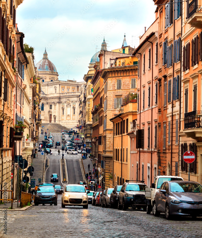 Picturesque street in Rome, Italy