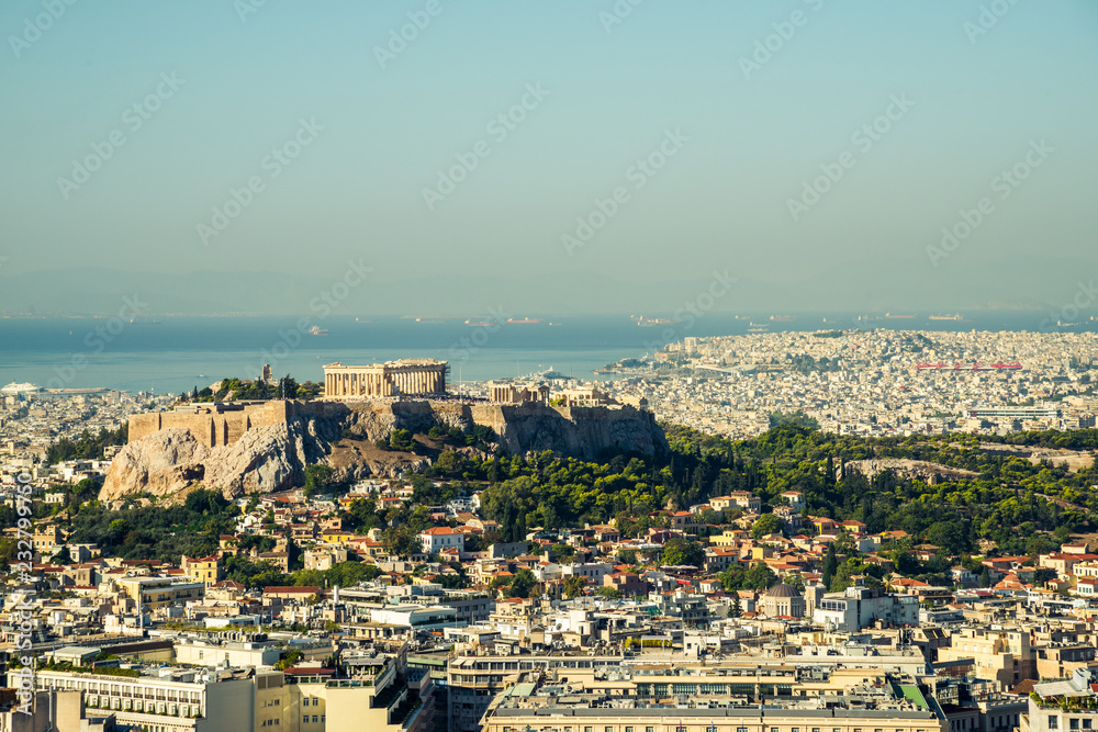 View of Athens and Acropolis hill