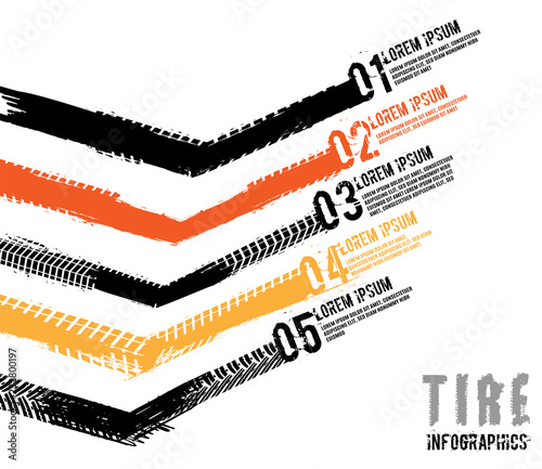 Tire tread marks infographic