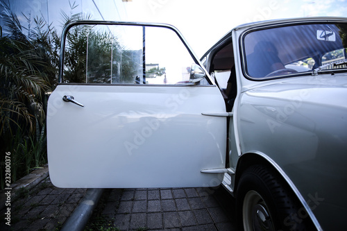 White small vintage car door