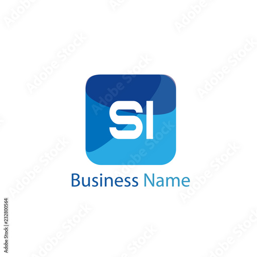 Initial Letter SI Logo template design