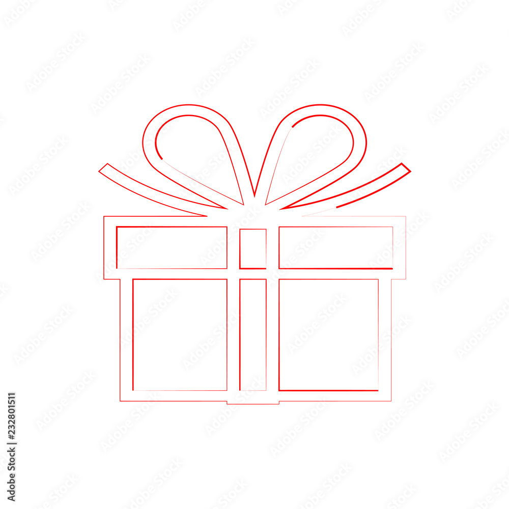 present. red gift box design icon. vector illustration