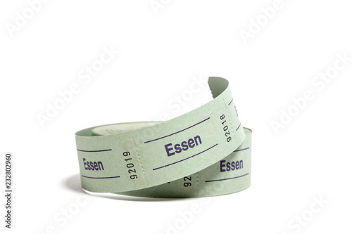 Liegende Rolle Essensmarken