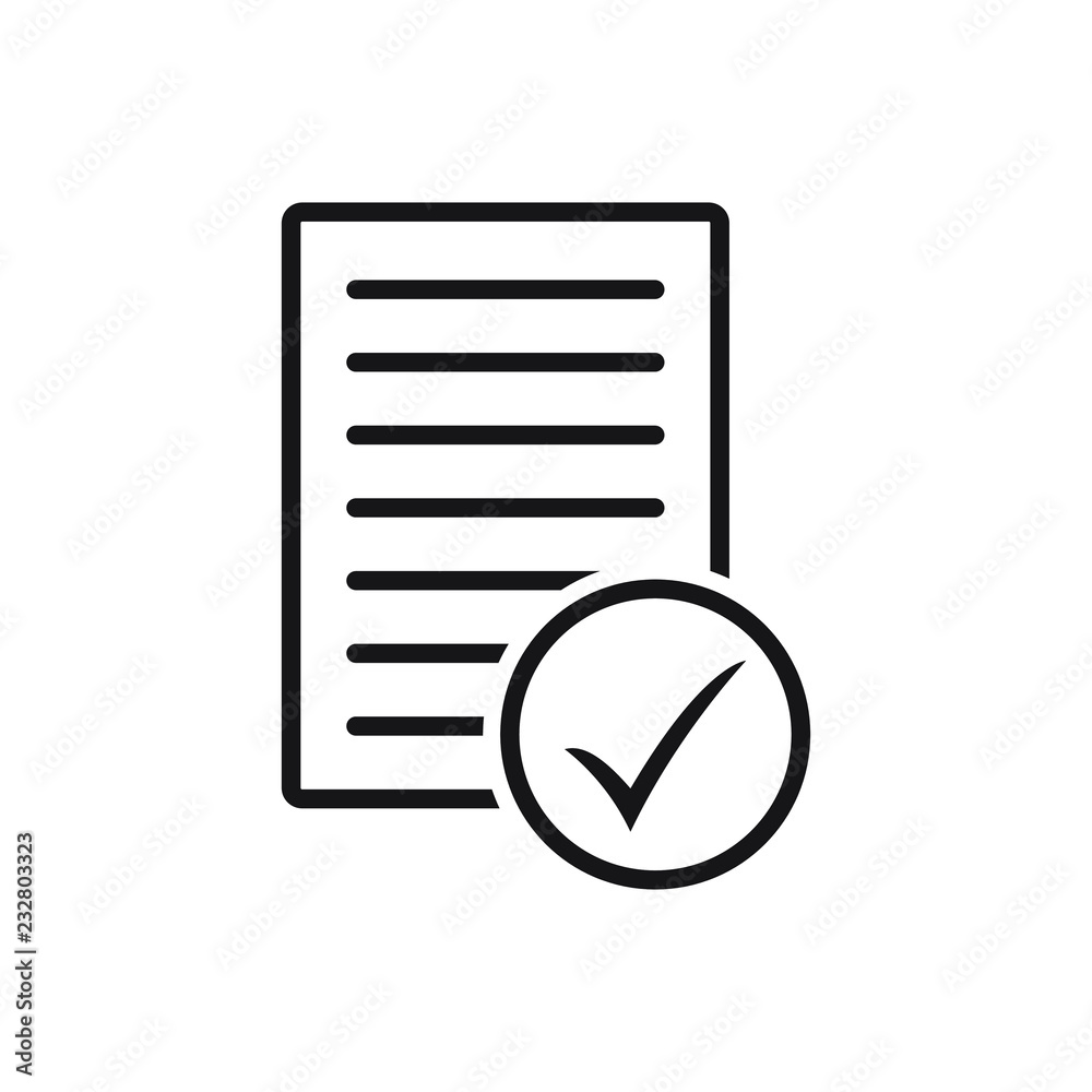 Document tick vector icon Document tick vector icon