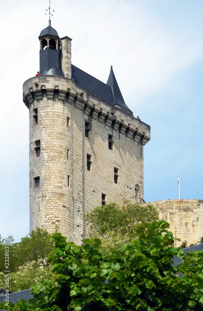 Ville de Chinon, Tour de l'Horloge, forteresse royale de Chinon, Indre-et-Loire, France