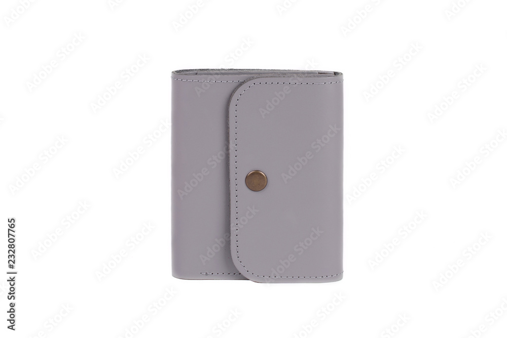 Leather wallet on a white background, isolated. It can be used as a background