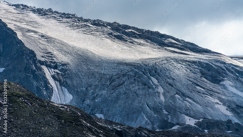 glacier landscape in the alps, stubai tal