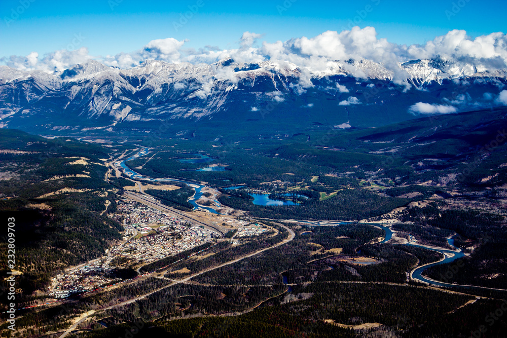 A peak in the valley below the Whistler's Mountain, Jasper National Park, Alberta, Canada