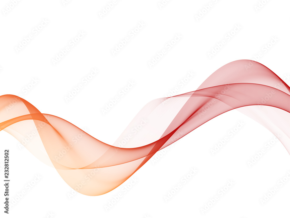 Fototapeta premium Streszczenie gładka fala kolorów. Ilustracja ruchu czerwony krzywej przepływu