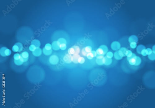 Abstract blue light bokeh blur background vector illustration.