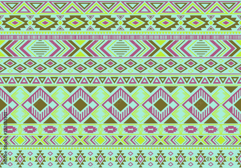 Ikat pattern tribal ethnic motifs geometric seamless vector background. Modern boho tribal motifs clothing fabric textile print traditional design with triangle and rhombus shapes. Ikat pattern tribal ethnic motifs geometric seamless vector background. Modern boho tribal motifs clothing fabric textile print traditional design with triangle and rhombus shapes.