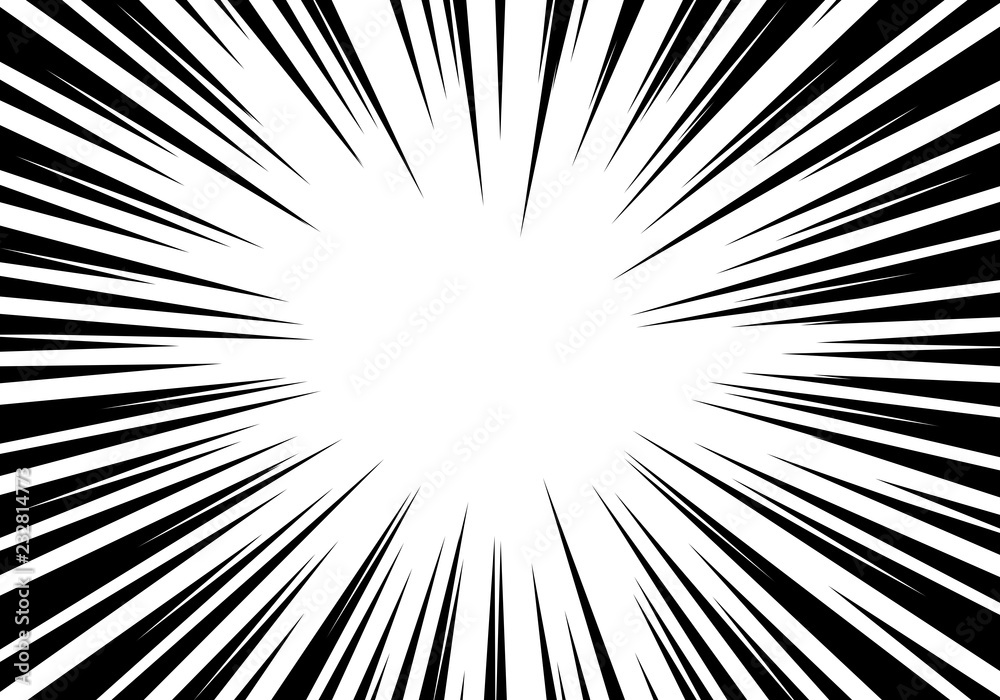Radial zoom speed line black on white for comic background vector  illustration. Stock Vector | Adobe Stock