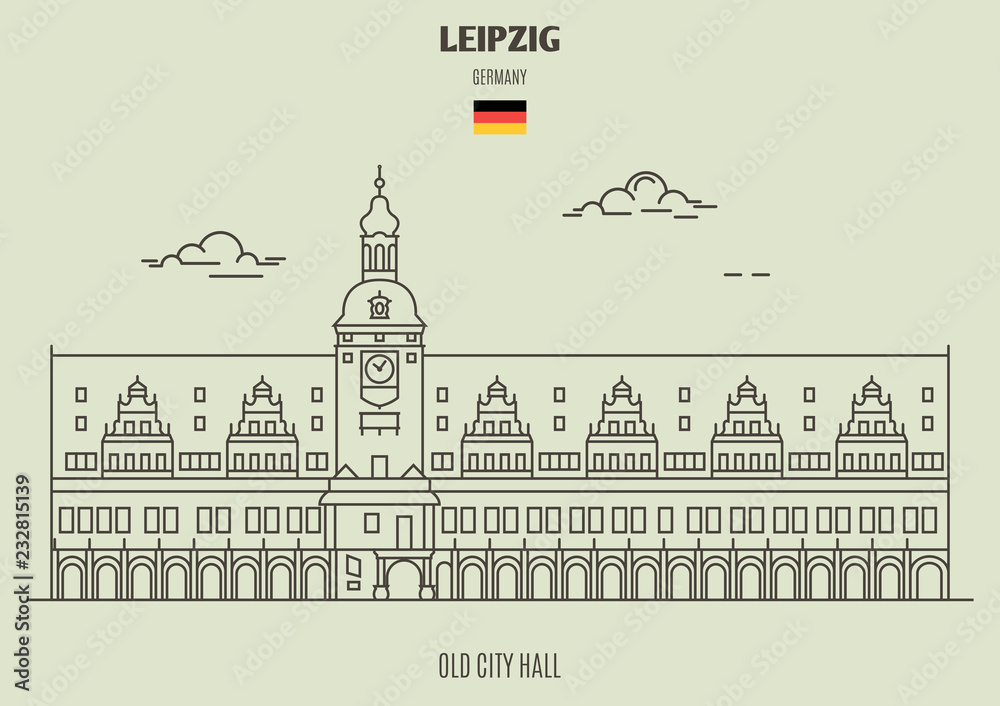 Fototapeta premium Old City Hall in Leipzig, Germany. Landmark icon
