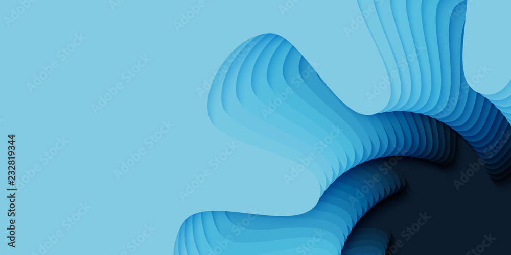 Vector 3D abstract background with paper cut flower shape. Colorful ...