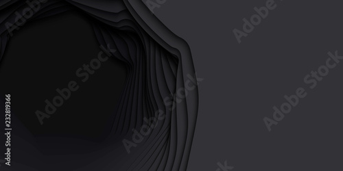 Vector 3D abstract background with paper cut shape. Monochrome carving art. Paper craft Antelope canyon landscape with gradient colors. Minimalistic design for business presentations, flyers.