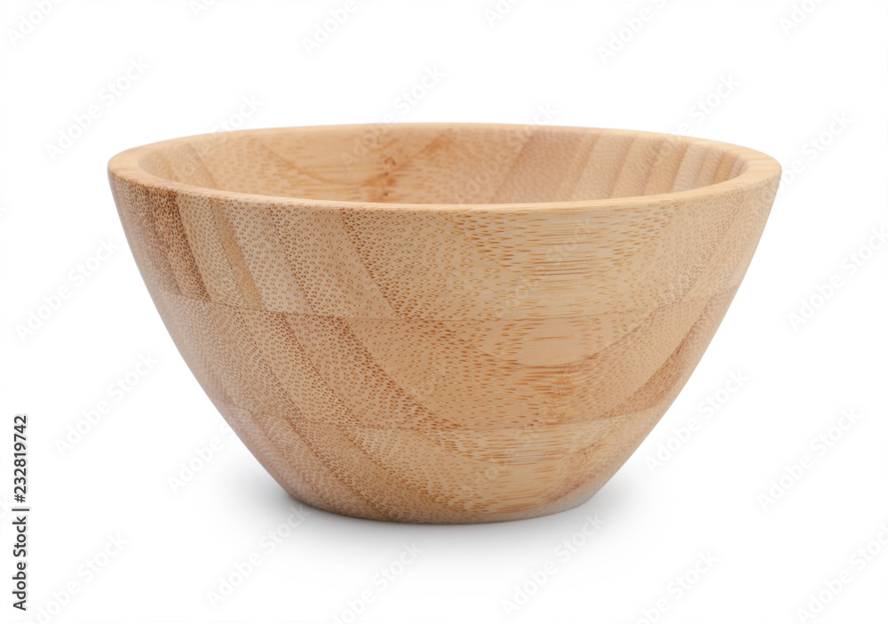 Wooden bowl isolated on white Wooden bowl isolated on white