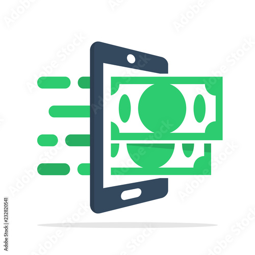 Vector icon illustration with the concept of making money from the smartphone mobile application